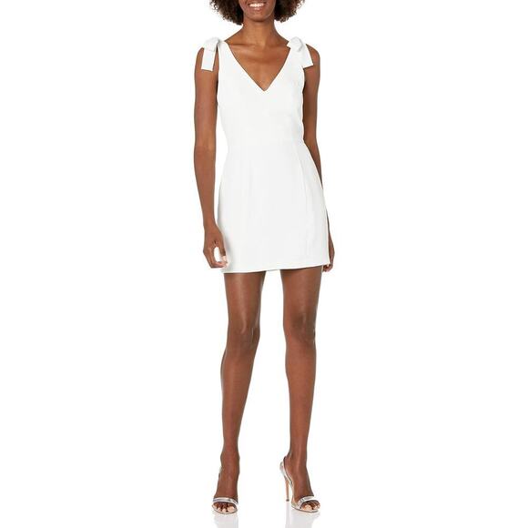 Amanda Uprichard Allora Tie Shoulder Mini Dress Cocktail Sexy Chic Ivory Size xs - Picture 1 of 9